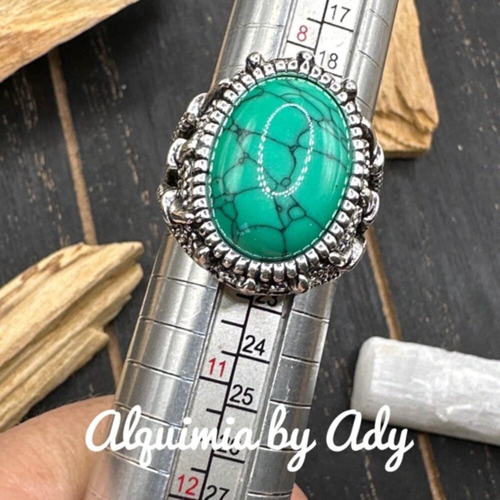 Brutalist style turquoise ring - Picture 2 of 2